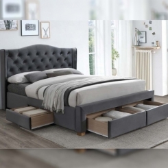 Кровать Aspen Velvet II Signal 160х200 серый/дуб 